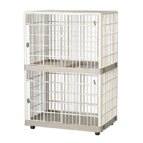 プラケージ　2段 ☆9％OFF☆プラケージ 2段 ベージュ 猫用 P314766 │アイリス