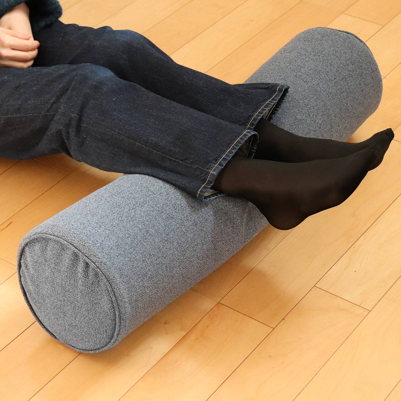 高密度 モールドウレタン 円柱クッション 抱き枕クッション ポルスタークッション 長さ75cm ファスナー付きカバー カバーリング手洗い可 グレー CN-H75