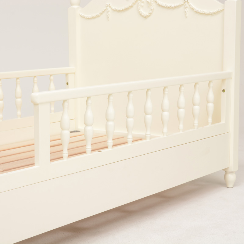 ハートマークショップ】プリンセスベッド 柵付き セミシングルショート