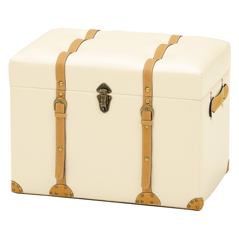 トランク型収納　スツール　アイボリー トランク型収納 スツール アイボリー