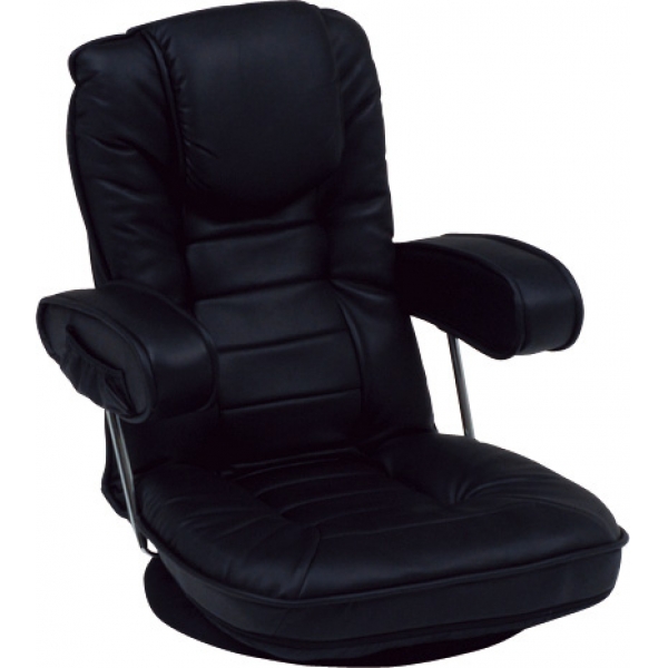 回転座椅子 肘付き ブラック LZ-1081BK