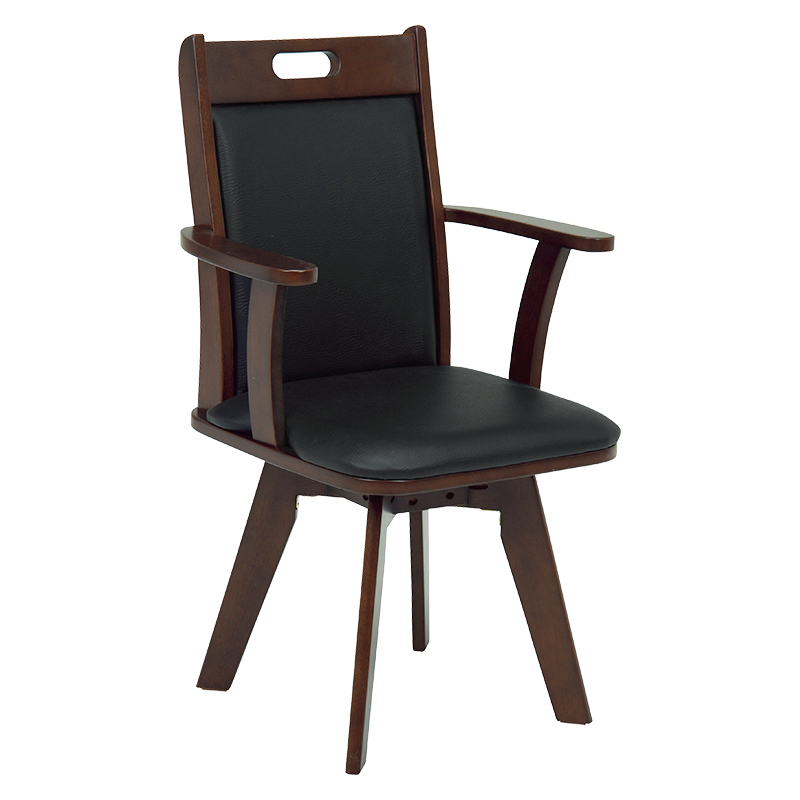 ハートマークショップ】回転ダイニングチェア 肘付き ベージュ VC