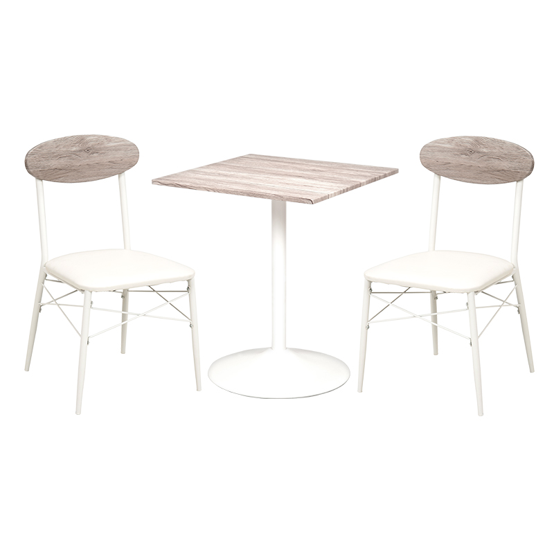 テーブル＆チェア3点セット 角型 ホワイトLT-4919WH78WH-S