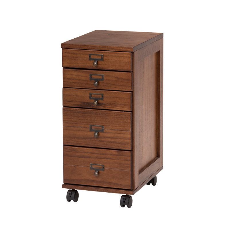 ハートマークショップ】チェスト 5段 キャスター付き ブラウン ・通販