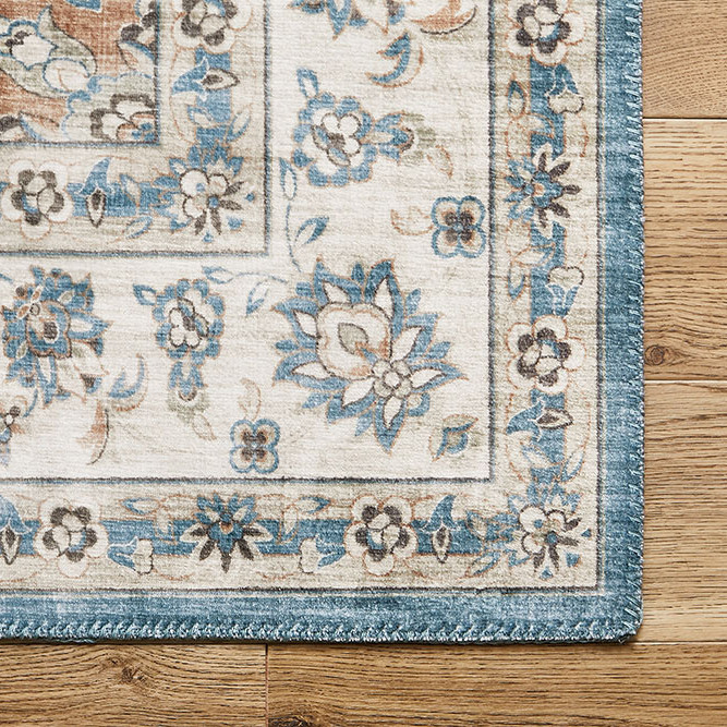 ハートマークショップ】アンティーク絨毯風プリントラグ 130×190cm