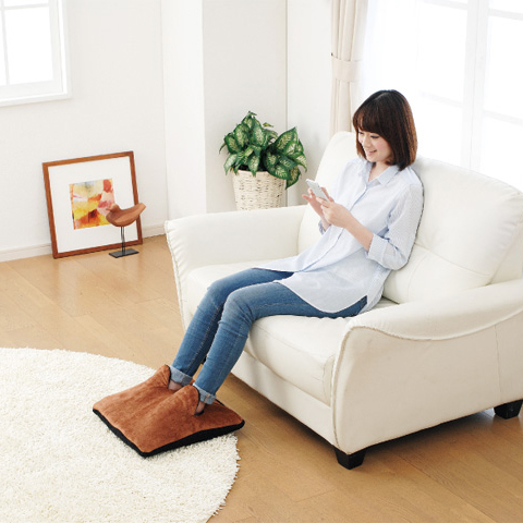 【日本製】 ホットマルチヒーター 足温器 43×43cm ブラウン NA-23MH-B カバー丸洗いOK ダニ退治機能 温度無段階調節機能付き