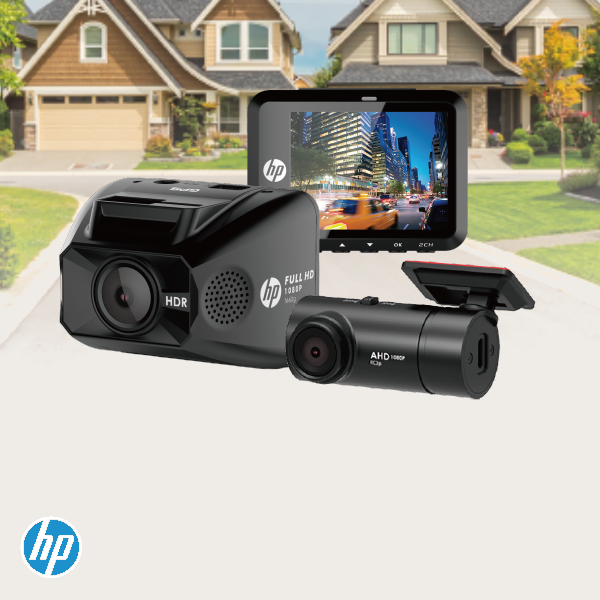 【HP/ヒューレット・パッカード】 高画質 200万画素 フルハイビジョン ドライブレコーダー 360°回転 リアカメラ付き 前後2カメラモデル 2インチ IPS液晶 安全運転支援機能 駐車モード GPS内蔵 f660g kit