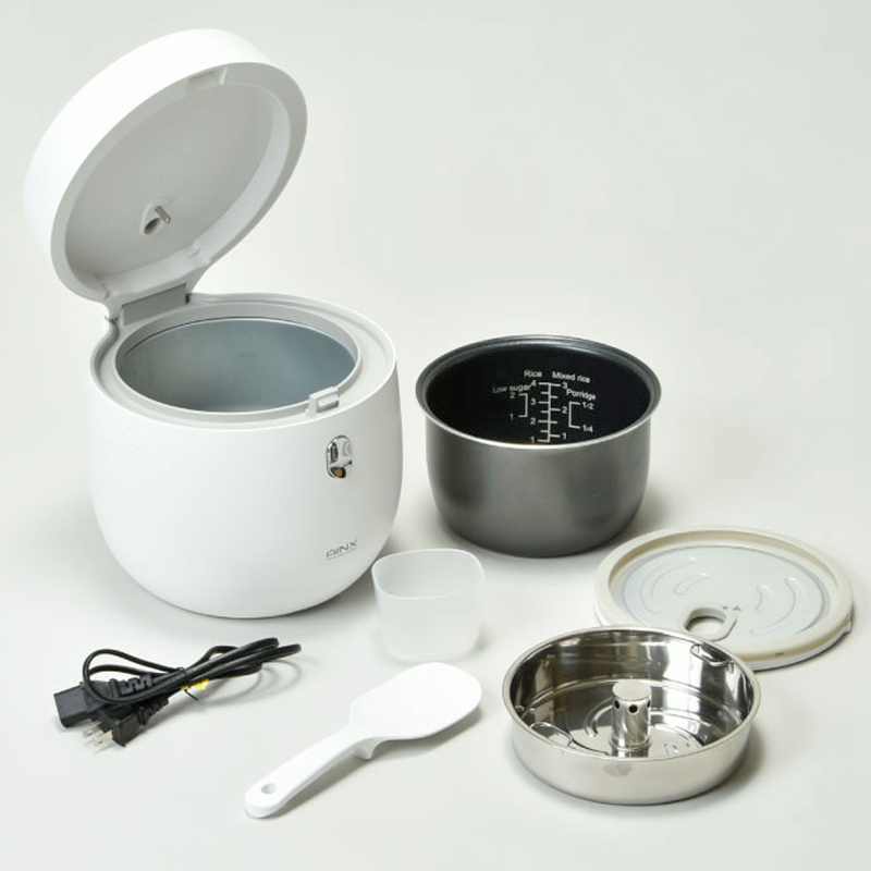 糖質カット 炊飯器  Smart Rice Cooker 低糖質～2合炊き 白米～4合炊き ホワイト AX-RC3W AINX アイネクス