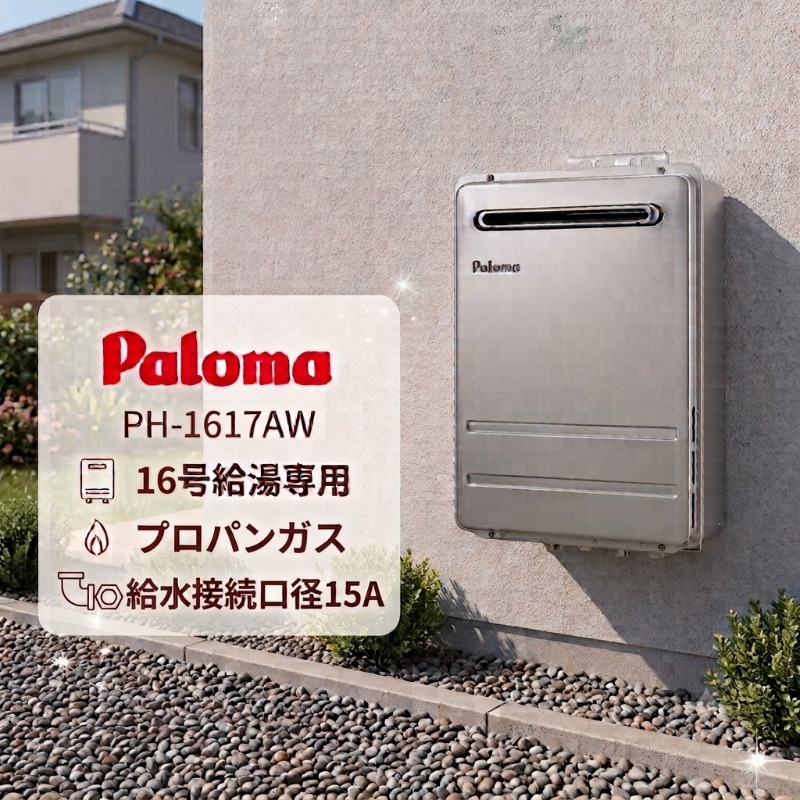 ハートマークショップ】【パロマ】ガス給湯器 16号 給湯専用 プロパン