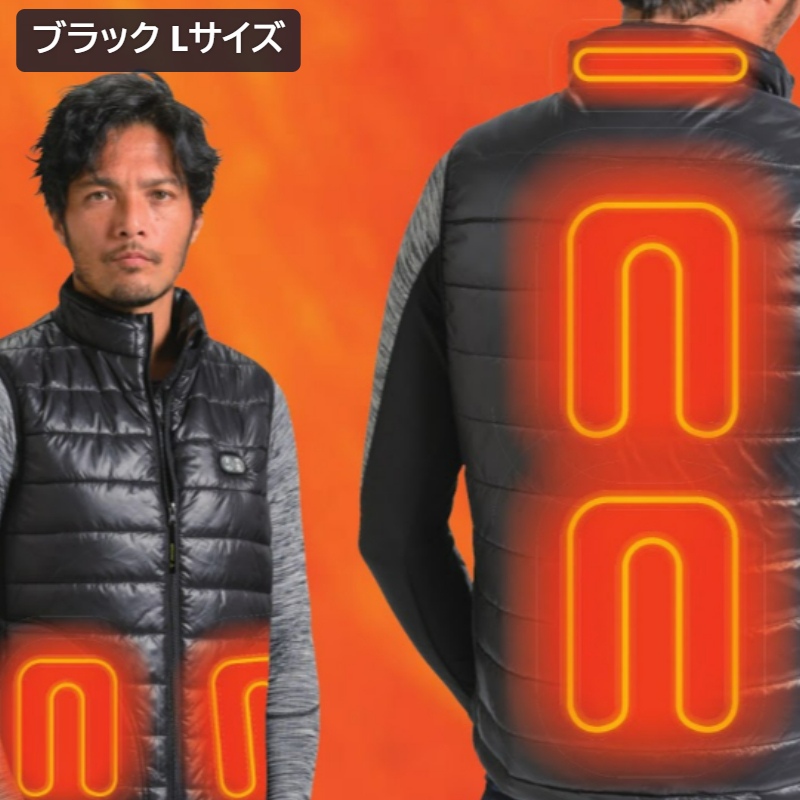 アタックベース　40000　ヒートベスト　バッテリーセット　Ｌサイズ アタックベース Wスイッチヒートベスト バッテリーセット 40000