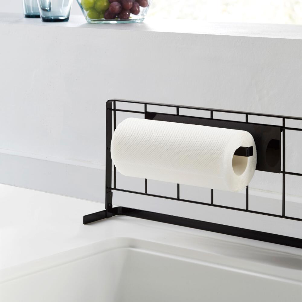 ハートマークショップ Yamazaki 山崎実業 キッチン 自立式 メッシュパネル用 オプションパーツ キッチンペーパーホルダー Tower タワー ブラック 4190