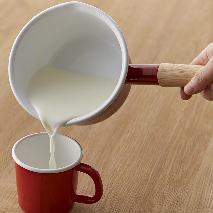 ハートマークショップ】ミルクパン ホーロー 片手鍋 14cm ホワイト