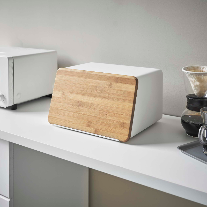 ハートマークショップ】蓋が外せる ブレッドケース ホワイト