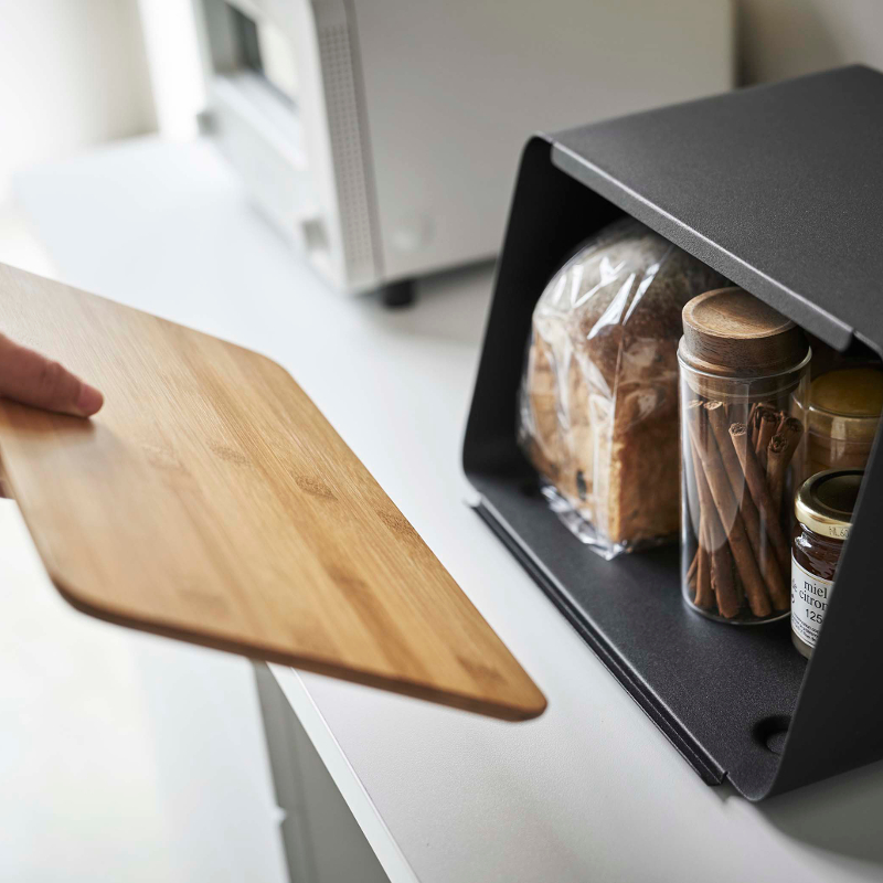 ハートマークショップ】蓋が外せる ブレッドケース ブラック