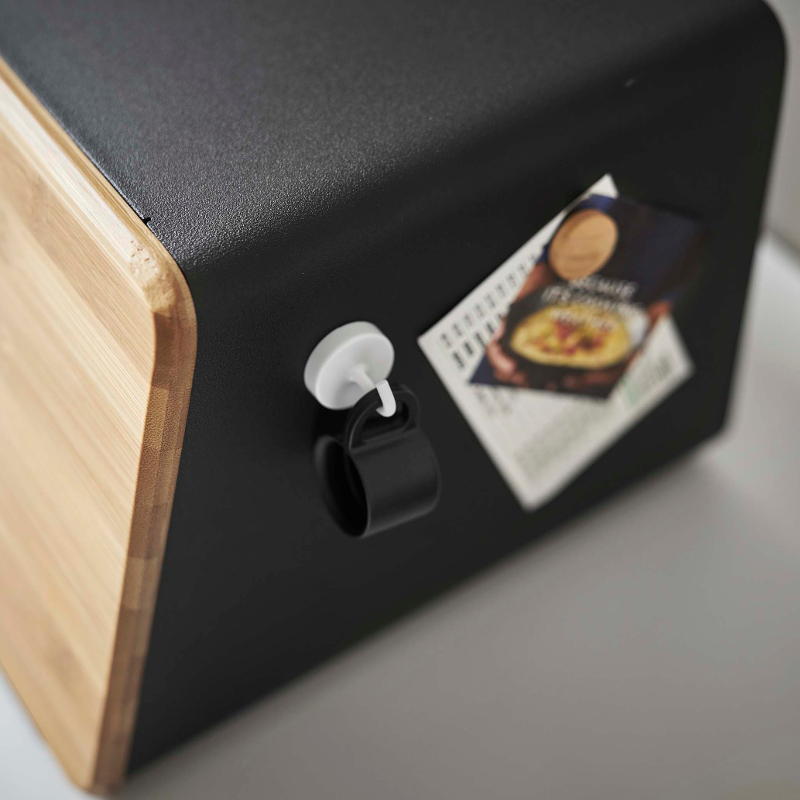 ハートマークショップ】蓋が外せる ブレッドケース ブラック