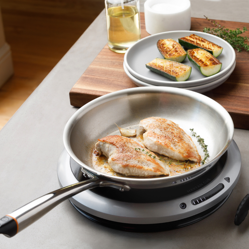 Hestan Cue Iot家電 専用アプリ Bluetooth対応 スマート フライパン 単品 28cm ステンレス製 シルバー 