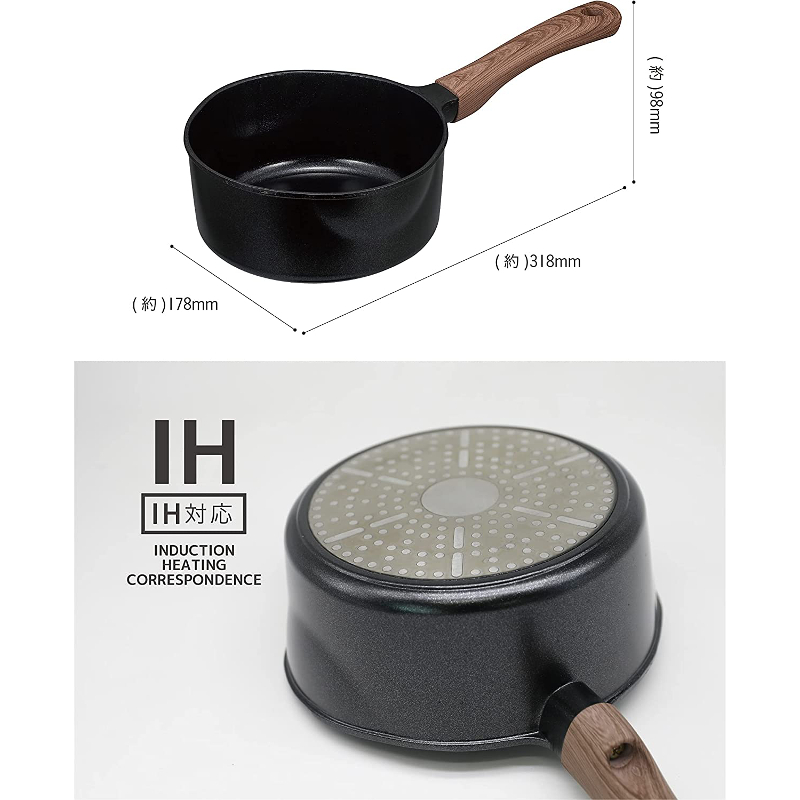 ハートマークショップ】IH対応 ミニミルクパン MC 16cm アルミ製