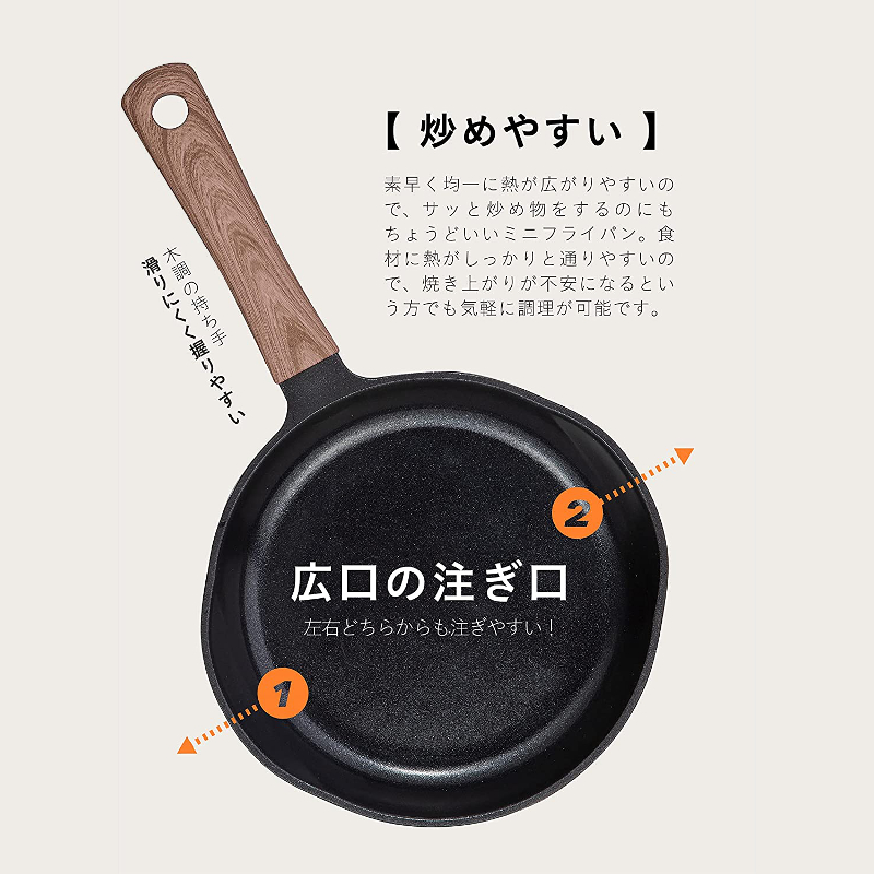 ハートマークショップ】IH対応 ミニフライパン MC 18cm アルミ製