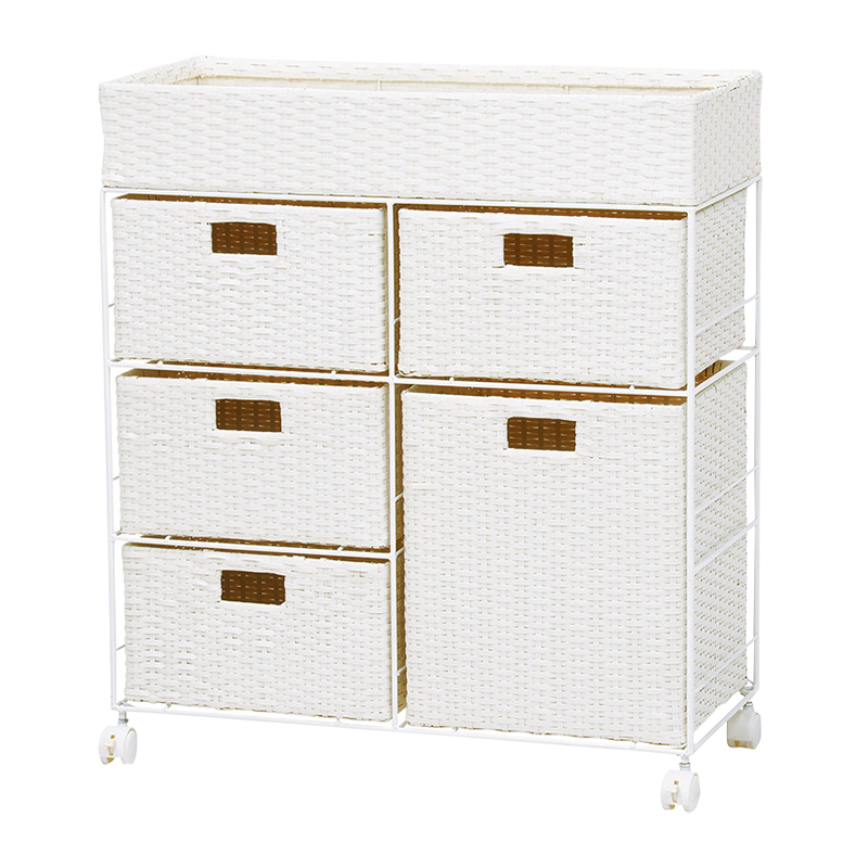 ハートマークショップ】ランドリーチェスト 2列 幅70.5cm 引き出し5段