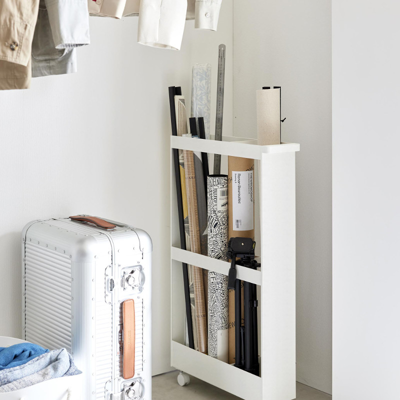 TOWER 山崎実業 ハンドル付きスリムワゴン タワー ホワイト 沖縄・離島