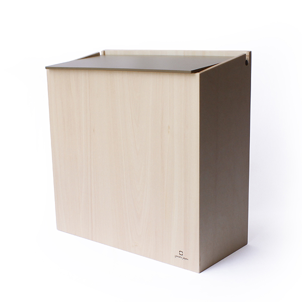 スリムダストボックス 木製 ごみ箱 SLIM DUST 約8リットル 袋掛け付き グレーブラウン YK19-10 日本製