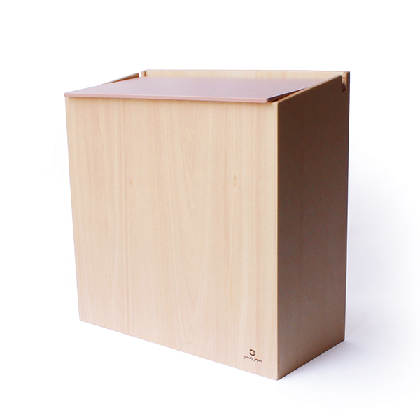 スリムダストボックス 木製 ごみ箱 SLIM DUST 約8リットル 袋掛け付き コーラルピンク YK19-10 日本製