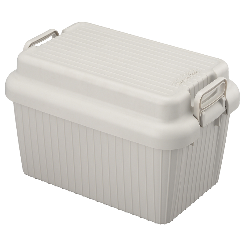 ふた付き コンテナ 収納ボックス ベリアスボート Mサイズ 容量48L 耐荷重100kg グレー 日本製