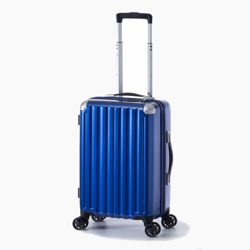 【アジア・ラゲージ】ハードキャリーケース 手荷物預け無料サイズ 47L 3～5泊程度の旅行に最適 ブルー ファスナータイプ ダブルホイールキャスター ALI-6008-22