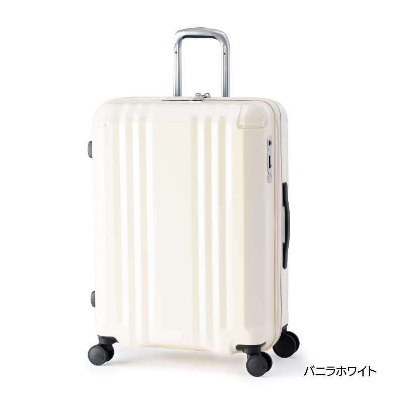 ハードキャリーケース ファスナータイプ 無料受託手荷物 LMサイズ 3～5泊程度の旅行に最適 70L+12L バニラホワイト ALI-088-24W デカかるEdge フラッグシップモデル シリーズ最高級モデル アジアラゲージ