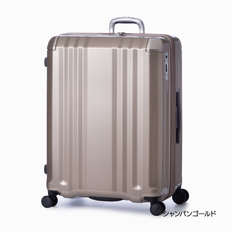 ハードキャリーケース ファスナータイプ 無料受託手荷物 LLサイズ 10泊以上の旅行に最適 102L+18L シャンパンゴールド ALI-088-102 デカかるEdge フラッグシップモデル シリーズ最高級モデル アジアラゲージ