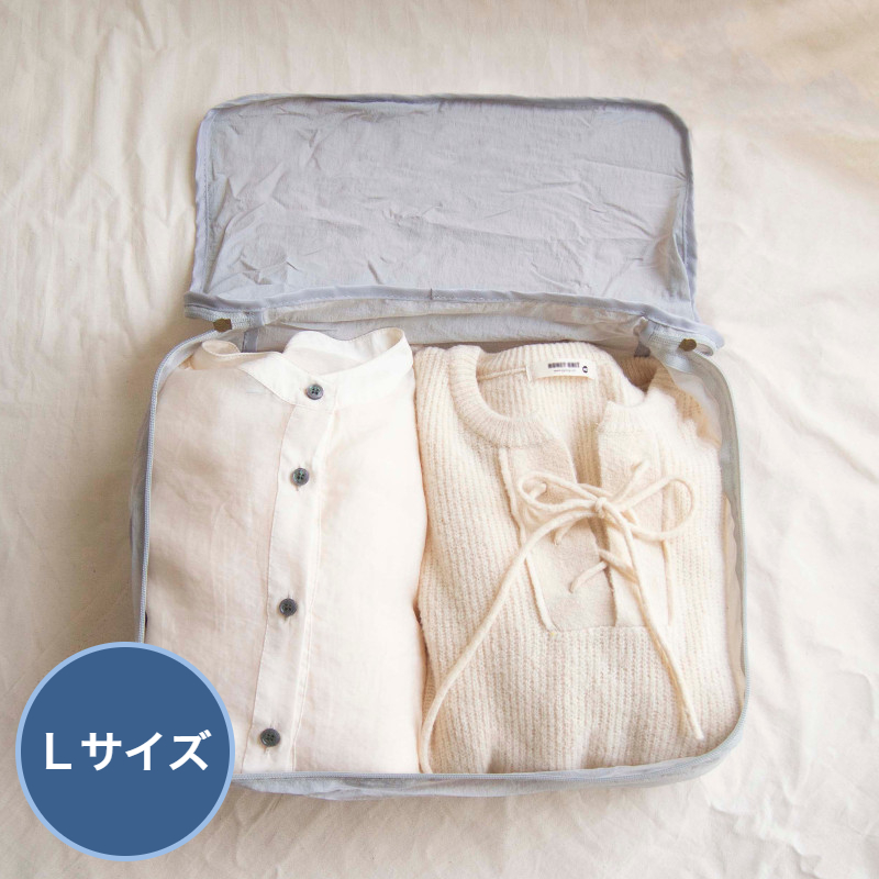 NOOK ヌーク トラベルポーチ Lサイズ 小さく折りたためる オーガナイザー グレー OKATO オカトー トラベルバッグ 旅行ポーチ