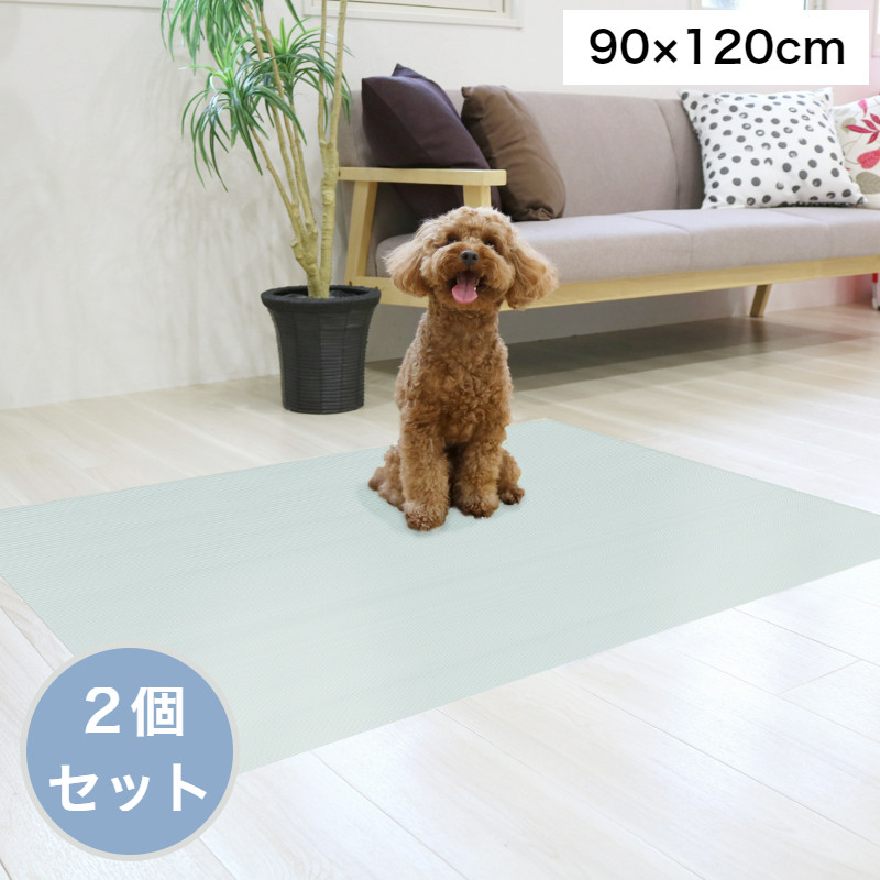 お買い得 2個セット ペット用 接触冷感 ひんやりマット 90×120cm ライトブルー 消臭 防水仕様 洗える カット可 日本製 INHM-01 MEIWA 明和グラビア 熱中症対策 クールマット ひんやりシート ペットマット