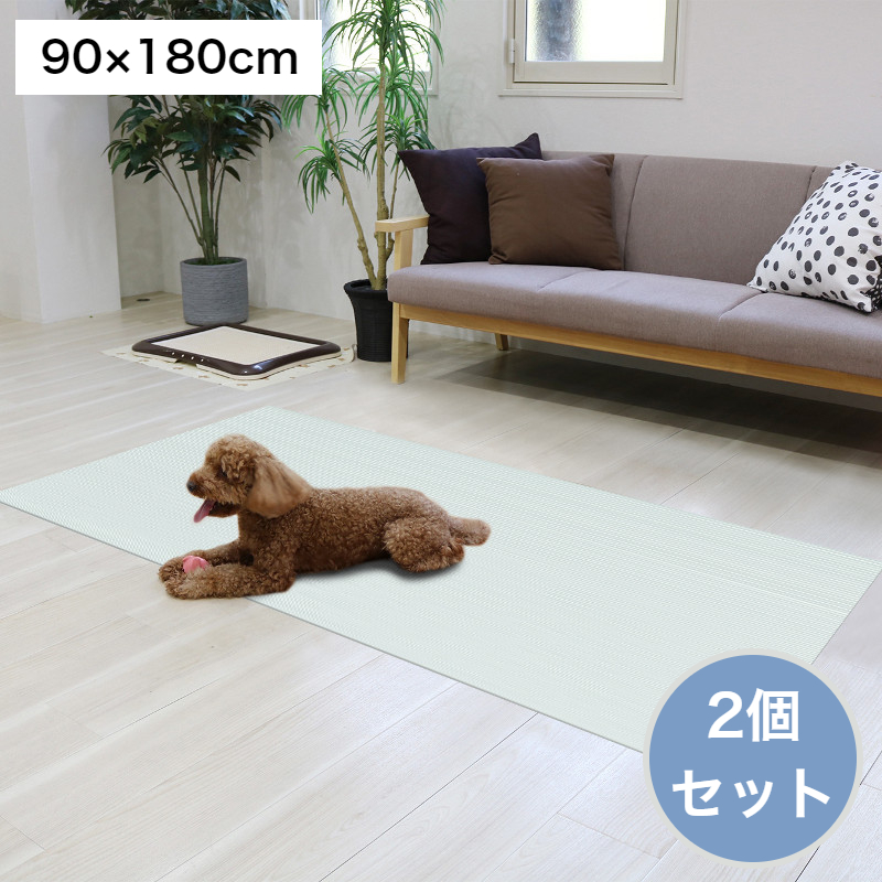 お買い得 2個セット ペット用 接触冷感 ひんやりマット 90×180cm ライトブルー 消臭 防水仕様 洗える カット可 日本製 INHM-01 MEIWA 明和グラビア 熱中症対策 クールマット ひんやりシート ペットマット