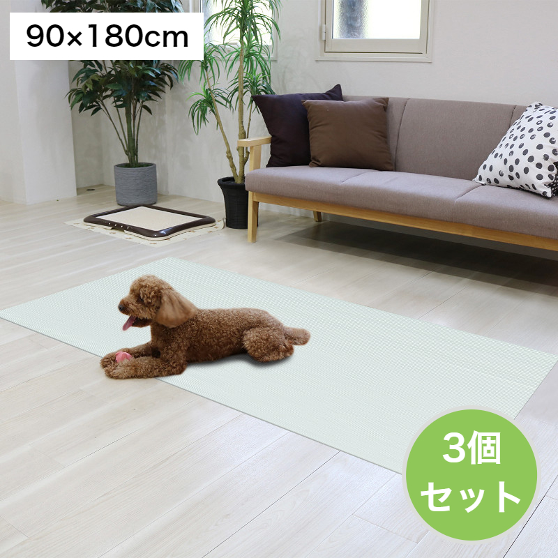 お買い得 3個セット ペット用 接触冷感 ひんやりマット 90×180cm ライトブルー 消臭 防水仕様 洗える カット可 日本製 INHM-01 MEIWA 明和グラビア 熱中症対策 クールマット ひんやりシート ペットマット