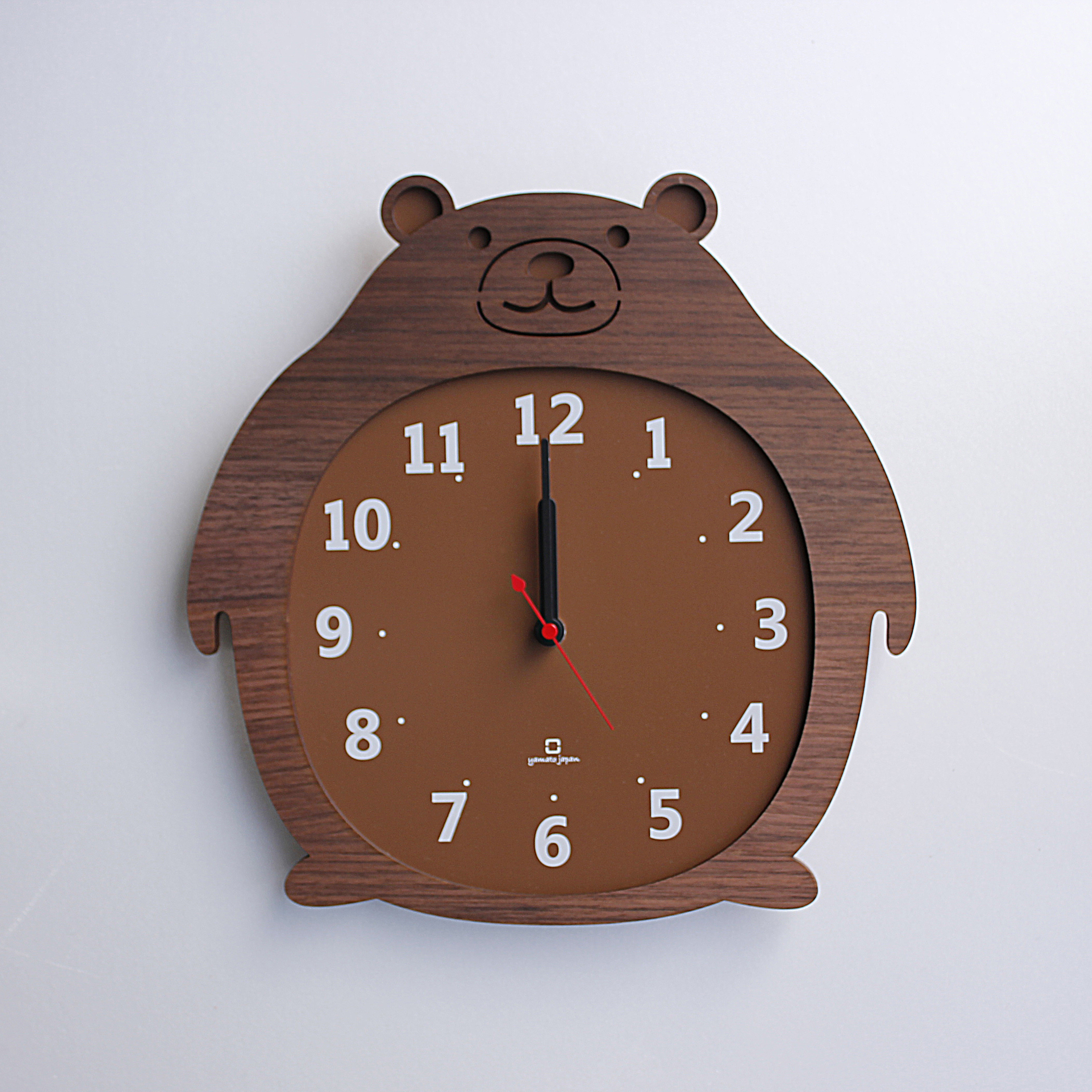 【ヤマト工芸】 【日本製】 掛け時計 Clock Zoo クマ YK14-003