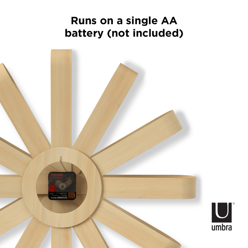 ハートマークショップ】Umbra 壁掛け時計 リボンウッド ウォール