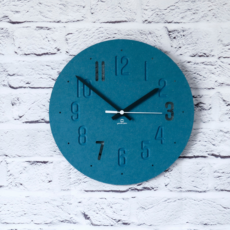壁掛け時計 MAT CLOCK マットクロック 乾電池式 ブルー YK20-101 日本製 ヤマト工芸 yamato 掛け時計 ウォールクロック 掛時計