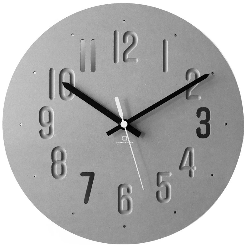 壁掛け時計 MAT CLOCK マットクロック 乾電池式 グレー YK20-101 日本製 ヤマト工芸 yamato 掛け時計 ウォールクロック 掛時計