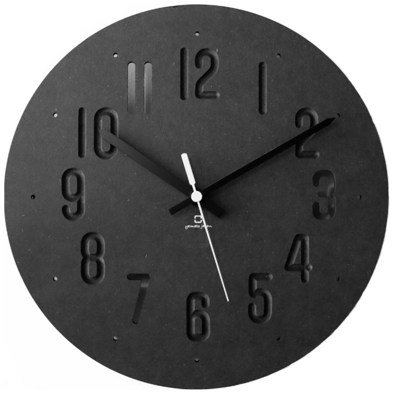 壁掛け時計 MAT CLOCK マットクロック 乾電池式 ブラック YK20-101 日本製 ヤマト工芸 yamato 掛け時計 ウォールクロック 掛時計