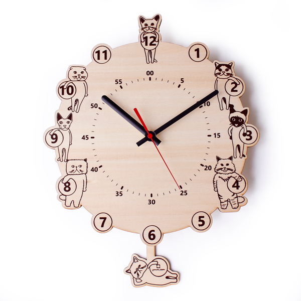 ハートマークショップ】振り子時計 CATS CLOCK キャッツクロック