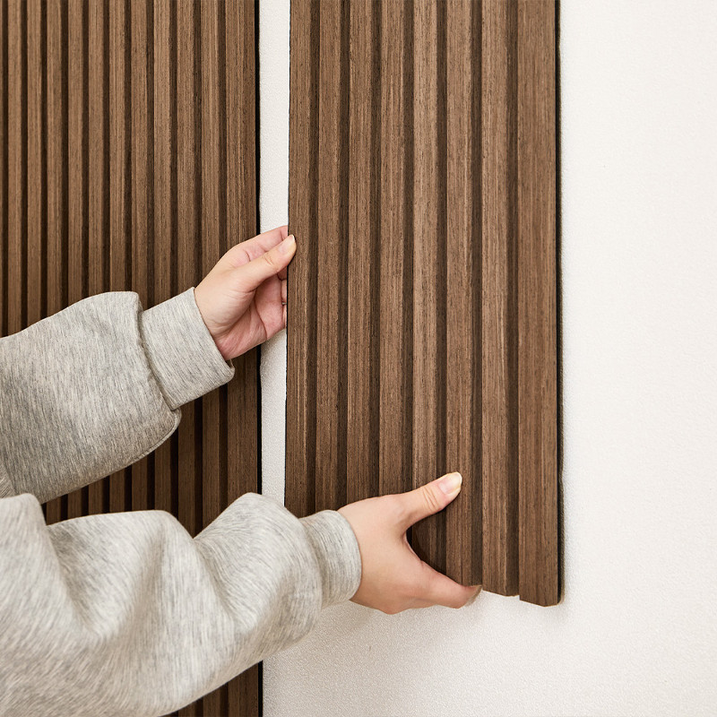 萩原 吸音パネル イパネッラ ダークブラウン 約80×29.5cm 6枚入 ウッド