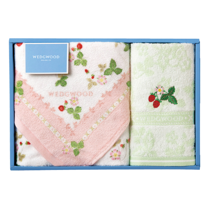【ウェッジウッド】ワイルドストロベリー フェイスタオル&ウォッシュタオル ピンク TT88150601P
