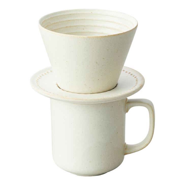 お家でカフェスタイル ストーンドリップコーヒーマグセット 粉引 アイボリー T6539