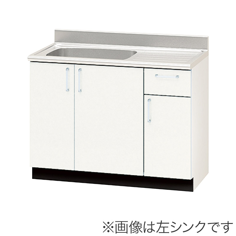 【ナスラック】流し台 間口105cm 右シンク（R）木製キャビネット ホワイト Web限定モデル キッチン PASSA105SWRW