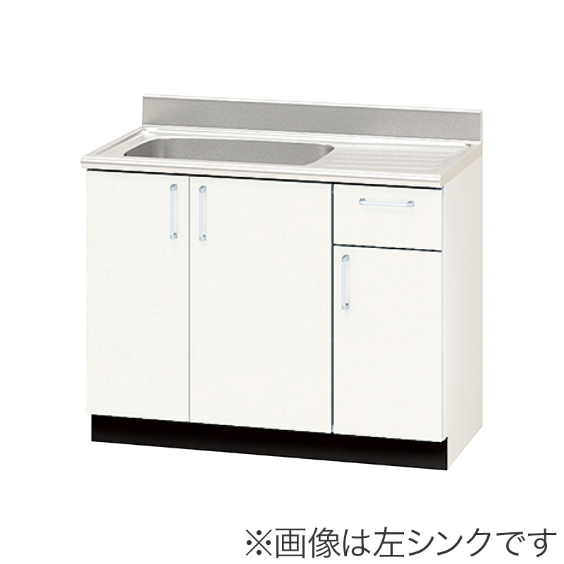 【ナスラック】流し台 間口100cm 右シンク（R）木製キャビネット ホワイト Web限定モデル キッチン PASSA100SWRW