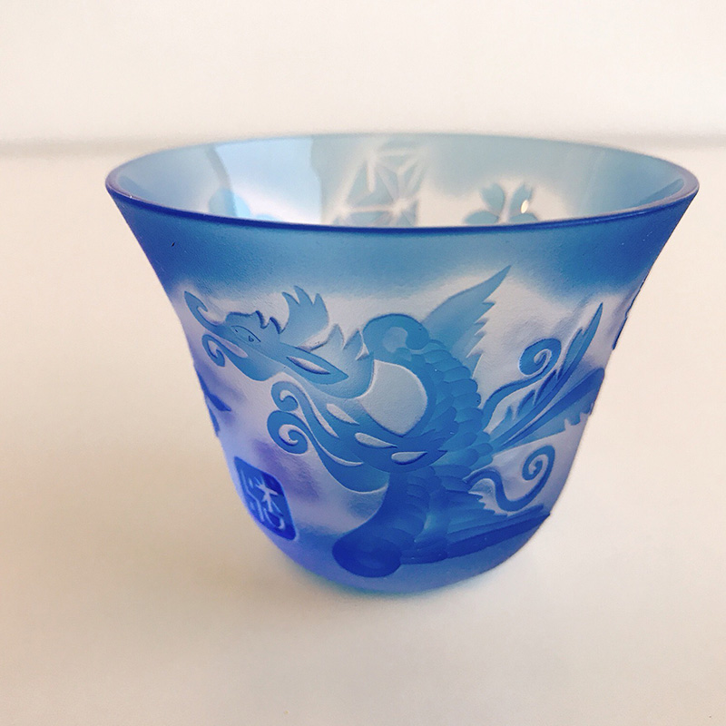 名古屋刀剣ワールド】明智光秀 家紋入りおちょこ／水色 ・通販サイト