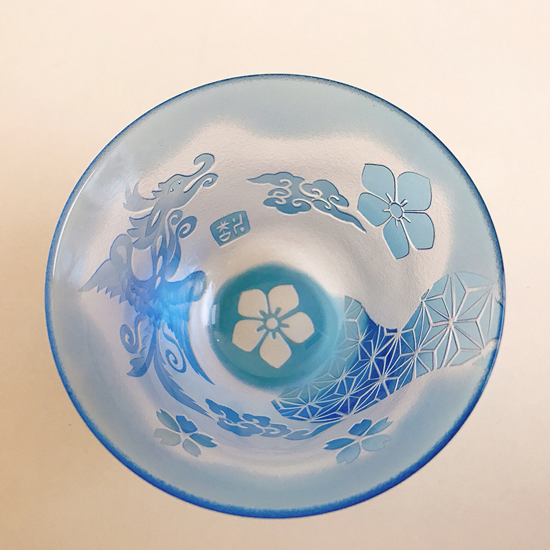 名古屋刀剣ワールド】明智光秀 家紋入りおちょこ／水色 ・通販サイト