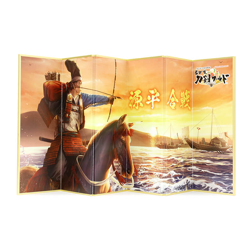 名古屋刀剣ワールド 刀剣ワールド オリジナル6曲ミニ屏風 屋島の戦い 那須与一 通販サイト