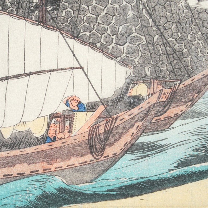 名古屋刀剣ワールド】オリジナル浮世絵ミニ風呂敷／東海道五拾三次之内