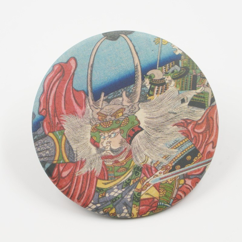 名古屋刀剣ワールド】オリジナル浮世絵缶バッジ／茂林寺の僧 守鶴が